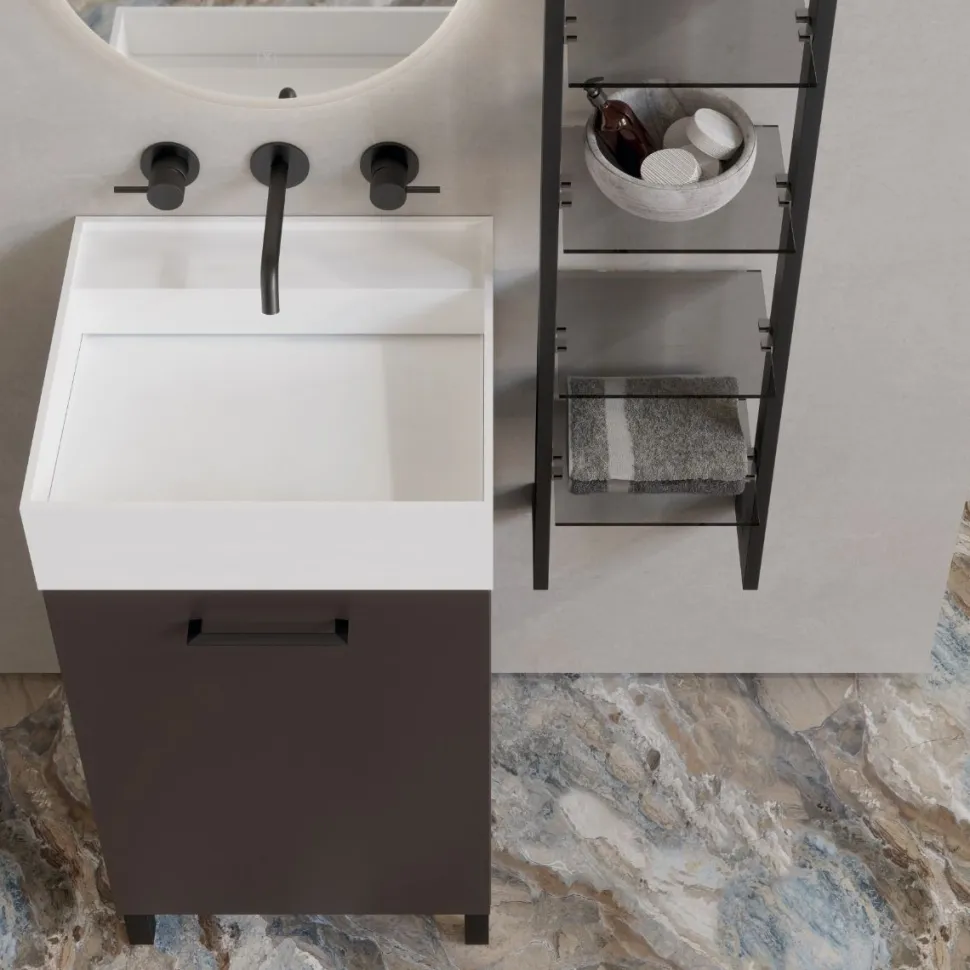 Scaffalatura bagno in alluminio disponibile in vari colori e 2 misure