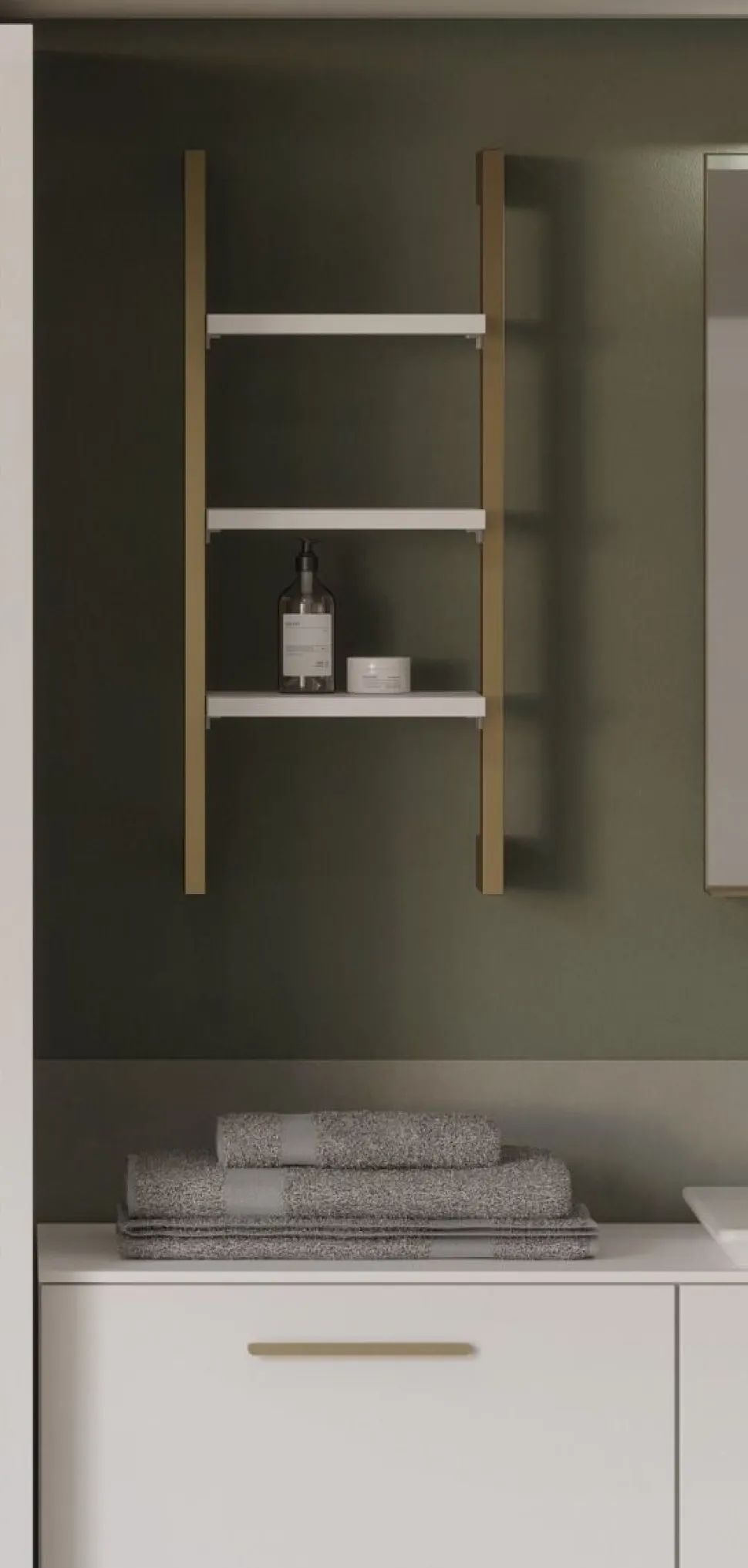 Scaffalatura bagno in alluminio disponibile in vari colori e 2 misure