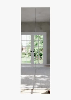 Scarpiera alta 2 ante a Specchio con 6 Ripiani H 186 cm finitura Bianco Lucido linea Multiuso