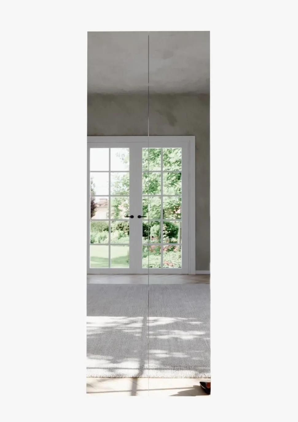 Scarpiera alta 2 ante a Specchio con 6 Ripiani H 186 cm finitura Bianco Lucido linea Multiuso