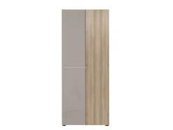 Scarpiera Alta salvaspazio Lady 3 ante in Cashmere Lucido e Rovere chiaro