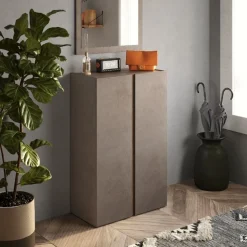 Scarpiera 2 ante battenti linea Combo in Bronzo e Rovere Mercure