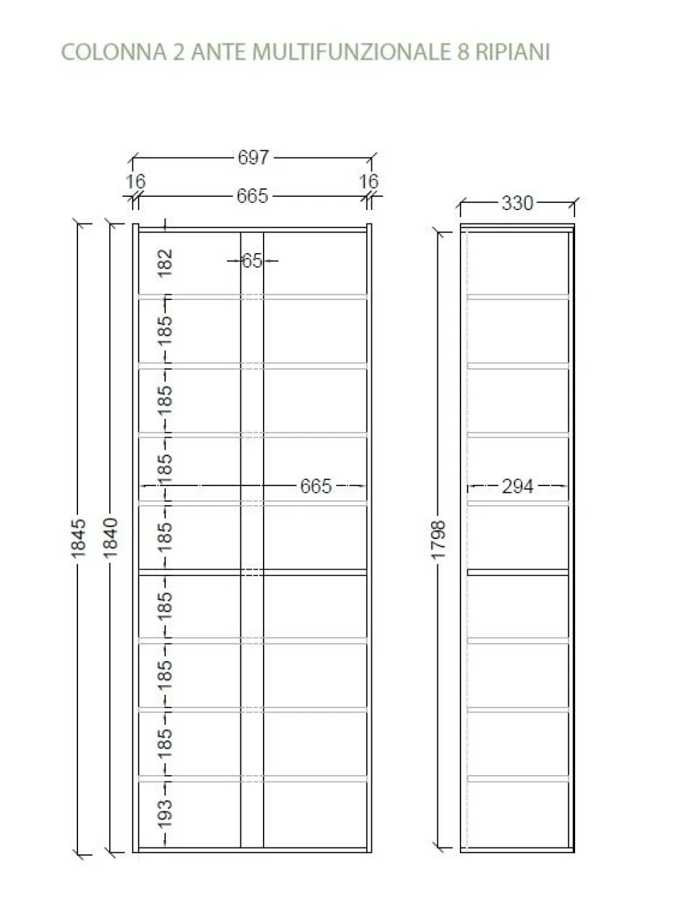 Scarpiera 2 Ante con Specchio Linea Combo – Bianco Lucido e Rovere Cadiz