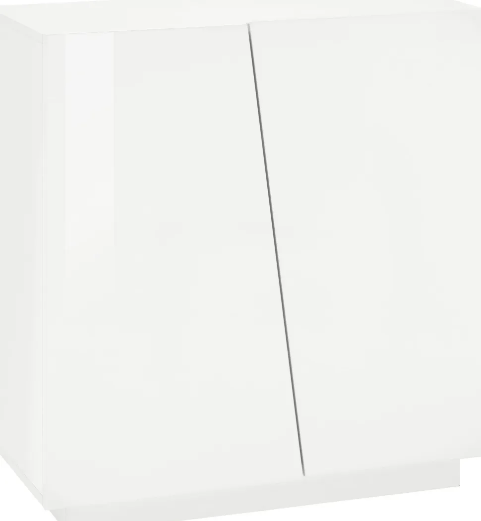 Scarpiera 2 ante linea Virgola finitura Bianco Lucido