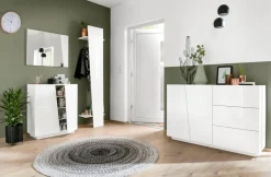 Scarpiera 2 ante linea Virgola finitura Bianco Lucido