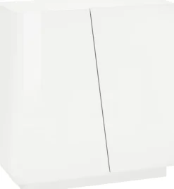 Scarpiera 2 ante linea Virgola finitura Bianco Lucido con fiore colorato