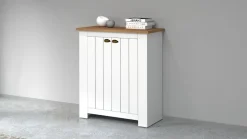 Scarpiera contemporanea 2 ante Silm Bianco Opaco e Rovere Wotan