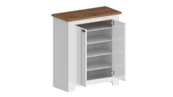 Scarpiera contemporanea 2 ante Silm Bianco Opaco e Rovere Wotan