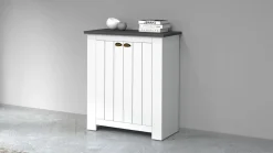 Scarpiera contemporanea 2 ante Silm Bianco Opaco e Ardesia