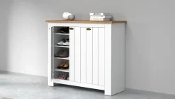 Scarpiera contemporanea 3 ante Silm Bianco Opaco e Rovere Wotan