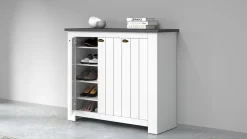 Scarpiera contemporanea 3 ante Silm Bianco Opaco e Ardesia