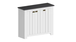 Scarpiera contemporanea 3 ante Silm Bianco Opaco e Ardesia