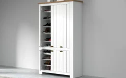 Scarpiera contemporanea 6 ante Silm Bianco Opaco e Rovere Wotan