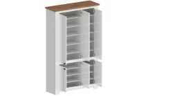 Scarpiera contemporanea 6 ante Silm Bianco Opaco e Rovere Wotan