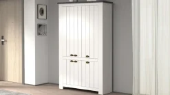 Scarpiera contemporanea 6 ante Silm Bianco Opaco e Ardesia