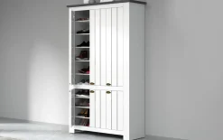 Scarpiera contemporanea 6 ante Silm Bianco Opaco e Ardesia