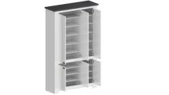 Scarpiera contemporanea 6 ante Silm Bianco Opaco e Ardesia