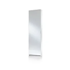 Scarpiera Fari 1 anta battente a specchio in finitura Bianco