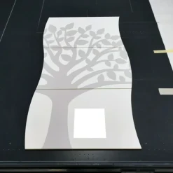 Scarpiera linea Mia 3 ante con albero della vita grigio chiaro