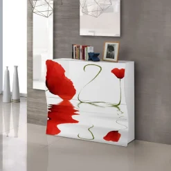 Scarpiera linea Mia 2 ante con serigrafia tulipano rosso
