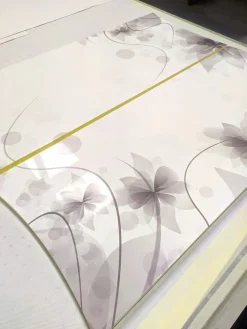 Scarpiera linea Mia 2 ante con serigrafia floreale colore grigio
