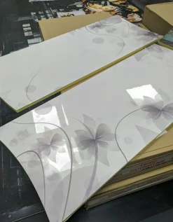 Scarpiera linea Mia 2 ante con serigrafia floreale colore grigio