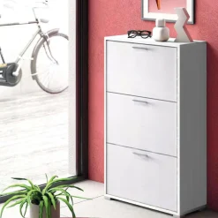 Scarpiera Lite linea Ordinary 3 ante in finitura Bianco frassino