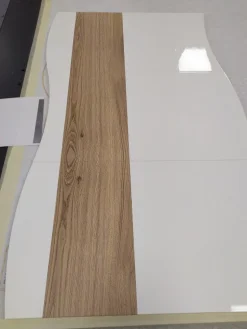 Scarpiera Moderna Mia 3 Ante in Bianco Lucido - Serigrafia Effetto Legno e Grafiche su Misura