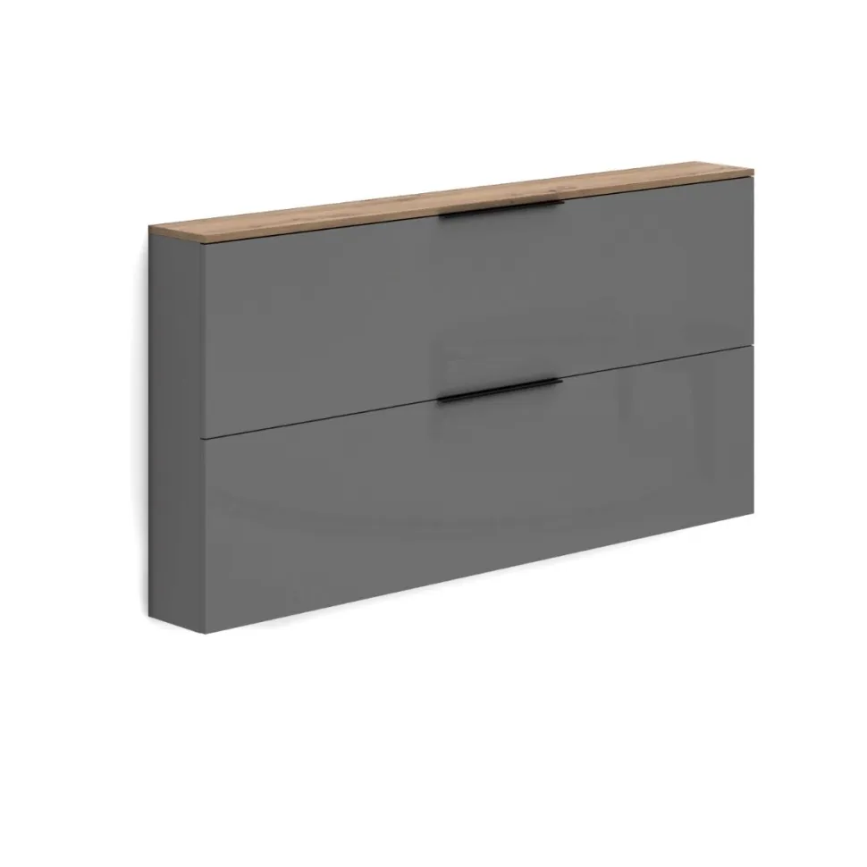 Scarpiera sospesa stretta 2 ante ribalta Slim disponibile in 2 colori