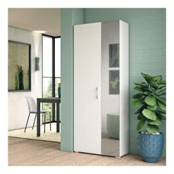 Scarpiera Vins linea Classic 2 ante battenti in Bianco frassino con specchio