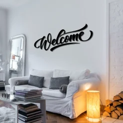 Scritta in legno nero, Welcome L 1,2m