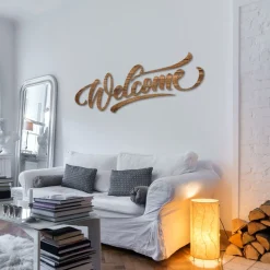 Scritta in legno scuro, Welcome L 1,2m