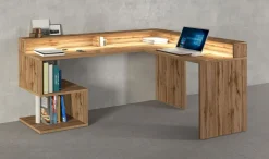 Scrivania angolare con sopralzo Cube in finitura Rovere Wotan