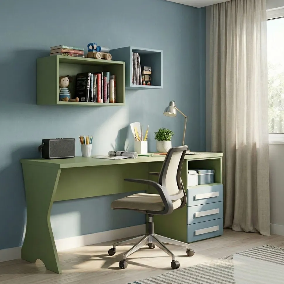 Scrivania con cassetti Cis disponibile in 3 misure e15 colorazioni