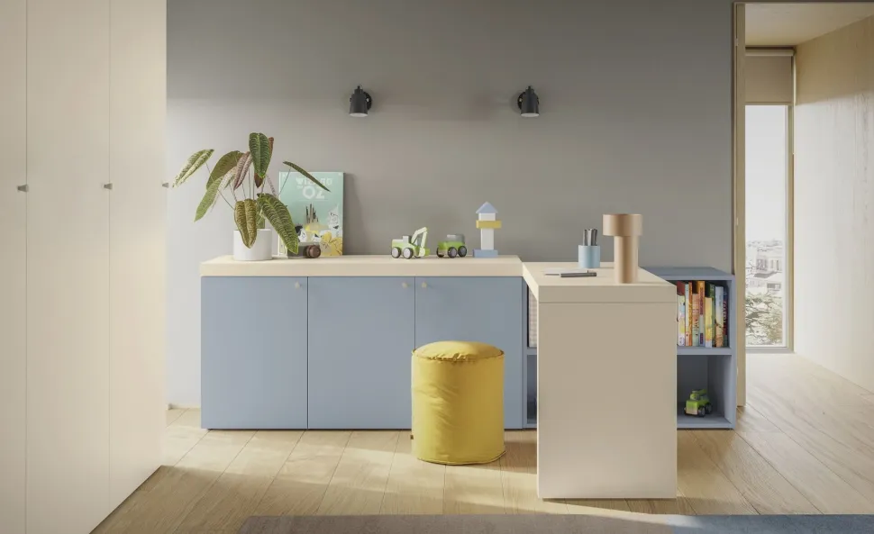 Scrivania con piano girevole spessore 5,5 cm disponibile in 2 versioni