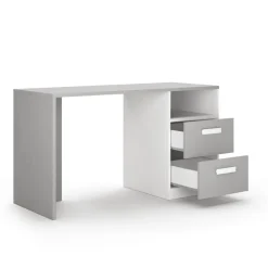 Scrivania moderna con 2 cassetti e Maniglie sagomate disponibile in 4 colori e 2 misure