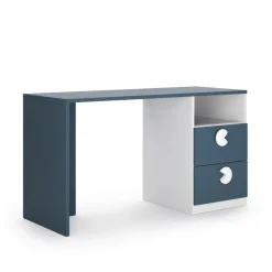 Scrivania moderna con 2 cassetti e Maniglie sagomate disponibile in 4 colori e 2 misure