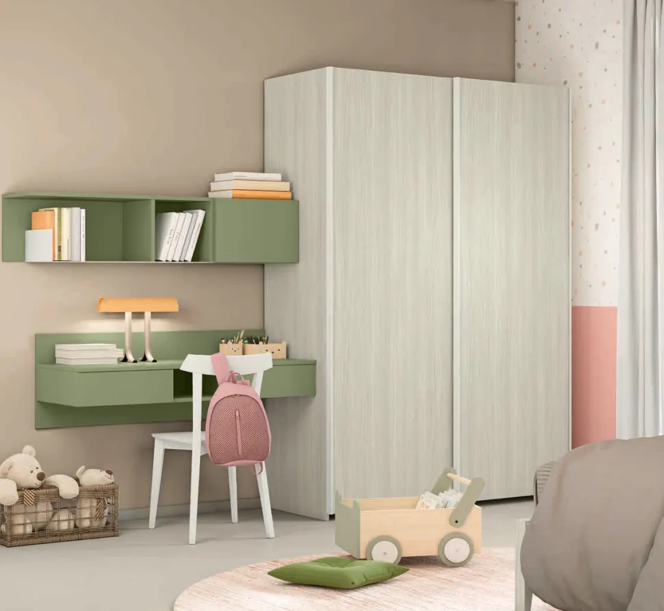 Scrivania moderna sospesa con 2 cassetti disponibile in 13 colorazioni linea Volo