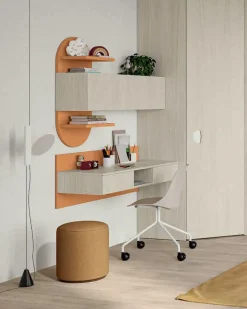 Scrivania moderna sospesa con 2 cassetti disponibile in 13 colorazioni linea Volo