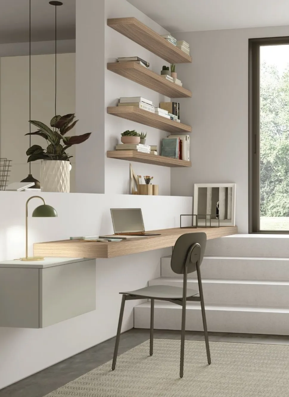 Scrivania moderna sospesa linea Airone 15 colorazioni