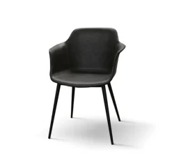 Sedia con braccioli Elly imbottita in Ecopelle