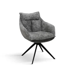 Sedia con braccioli imbottita in tessuto Alfred disponibile in 2 colori