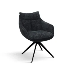 Sedia con braccioli imbottita in tessuto Alfred disponibile in 2 colori