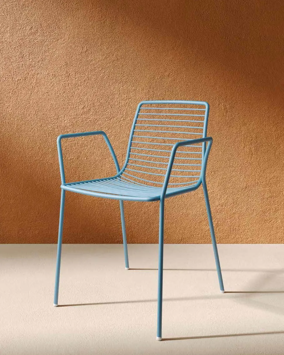 Sedia con struttura e seduta in acciaio zincato e verniciato Ermocolle