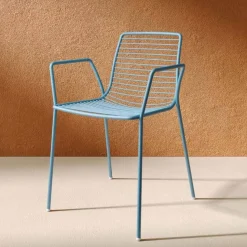 Sedia con struttura e seduta in acciaio zincato e verniciato Ermocolle