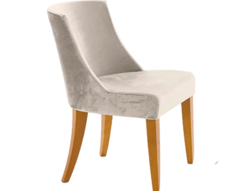 Sedia con struttura in legno e seduta imbottita in tessuto Costarella