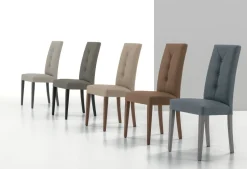 Sedia con struttura in legno e seduta imbottita Zurigo disponibile in 6 colori