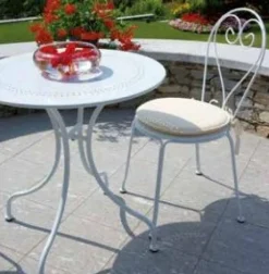 Sedia da giardino Sirmione in Ferro colore Avorio con Trattamento Antiruggine