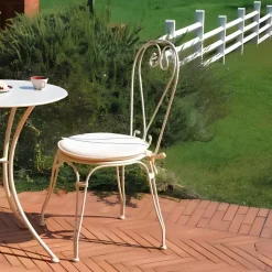 Sedia da giardino Sirmione in Ferro colore Avorio con Trattamento Antiruggine