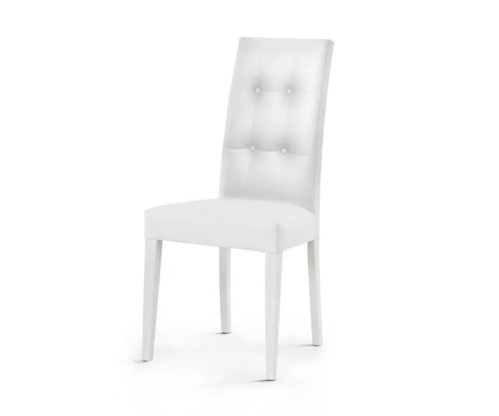 Sedia imbottita e rivestita in ecopelle Juliet disponibile in 5 colori